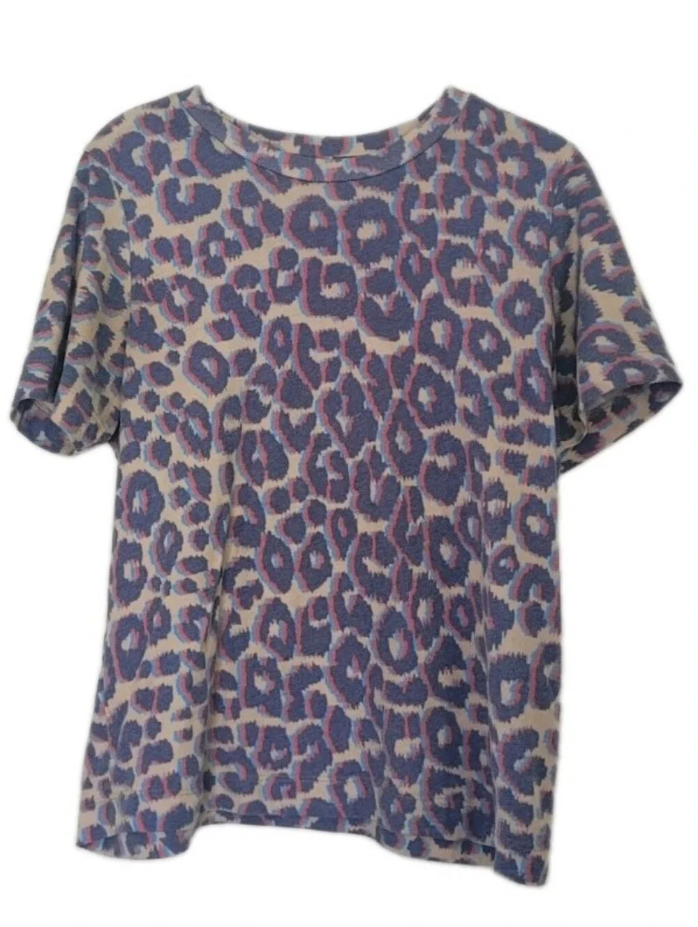 Sol Angeles x Anthropolgie Leopard Print Tee T-Shirt  Size Medium Crewneck Boho